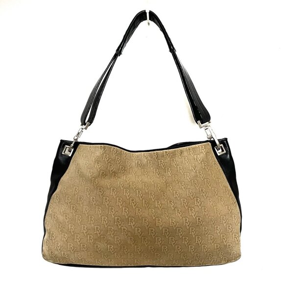 Auth BOTTEGA VENETA - Beige Black Suede Leather Shoulder Bag - Picture 3 of 10